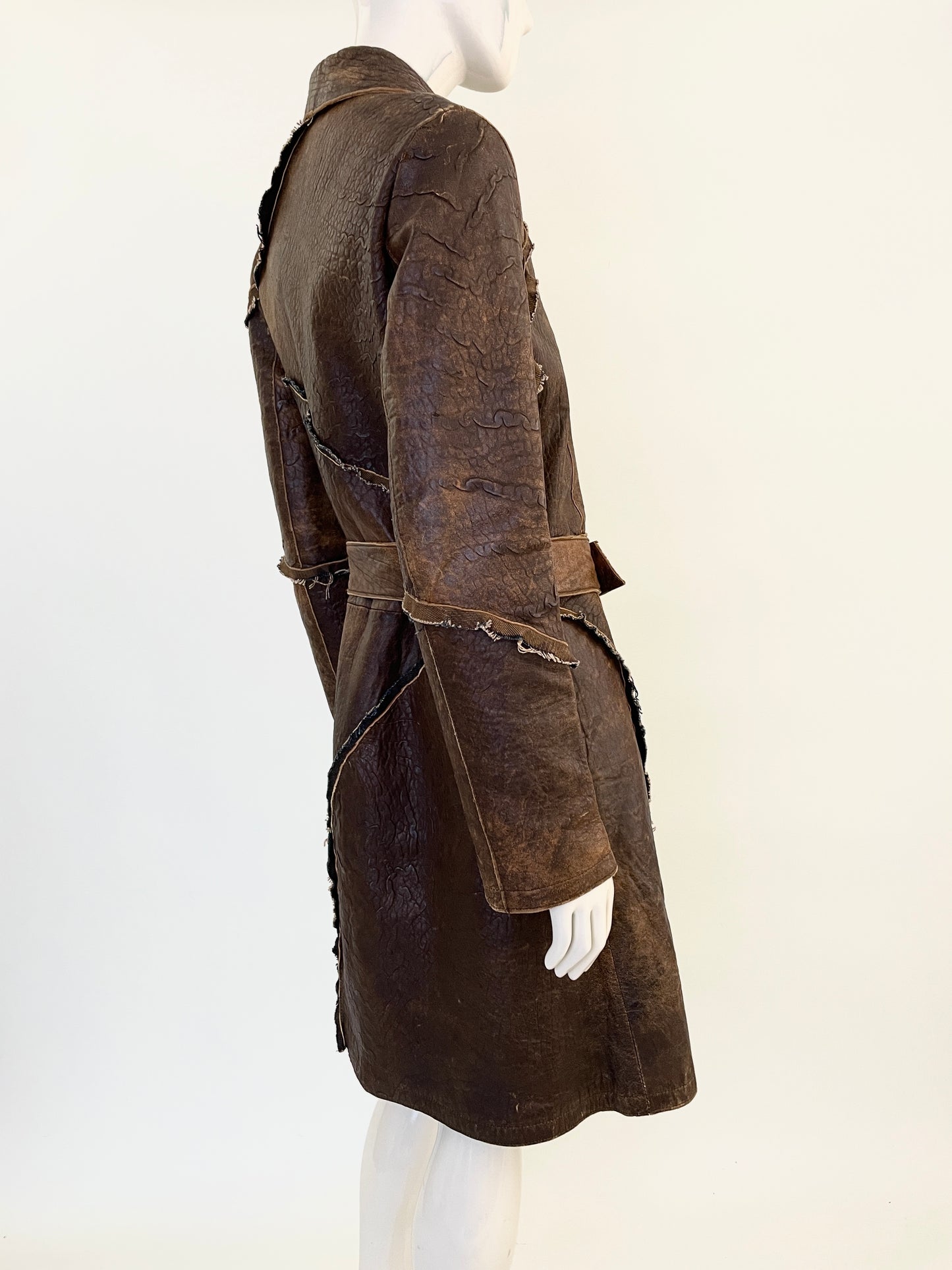 Just Cavalli distressed leather coat