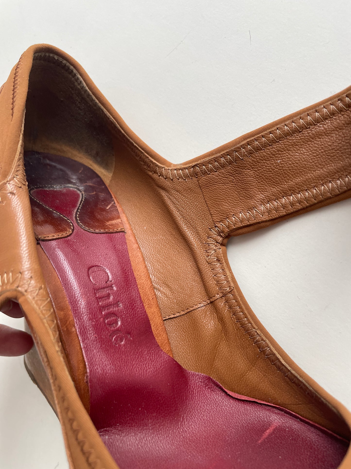 Chloé SS 2006 wooden wedge Mary Janes