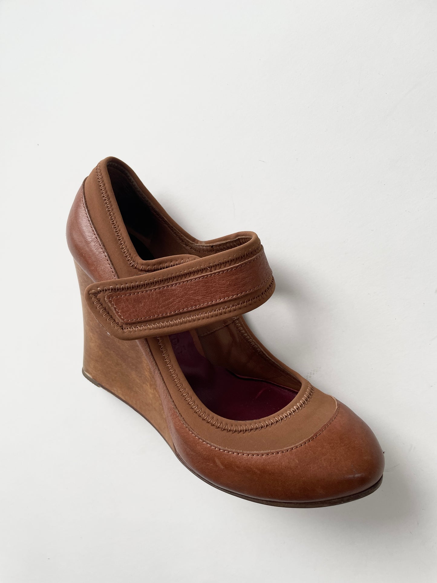 Chloé SS 2006 wooden wedge Mary Janes