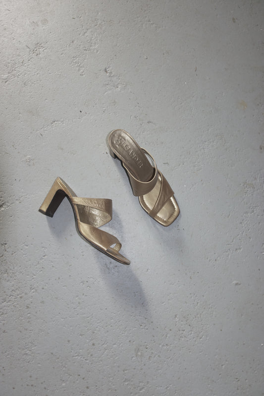 Jil Sander gold leather sandals
