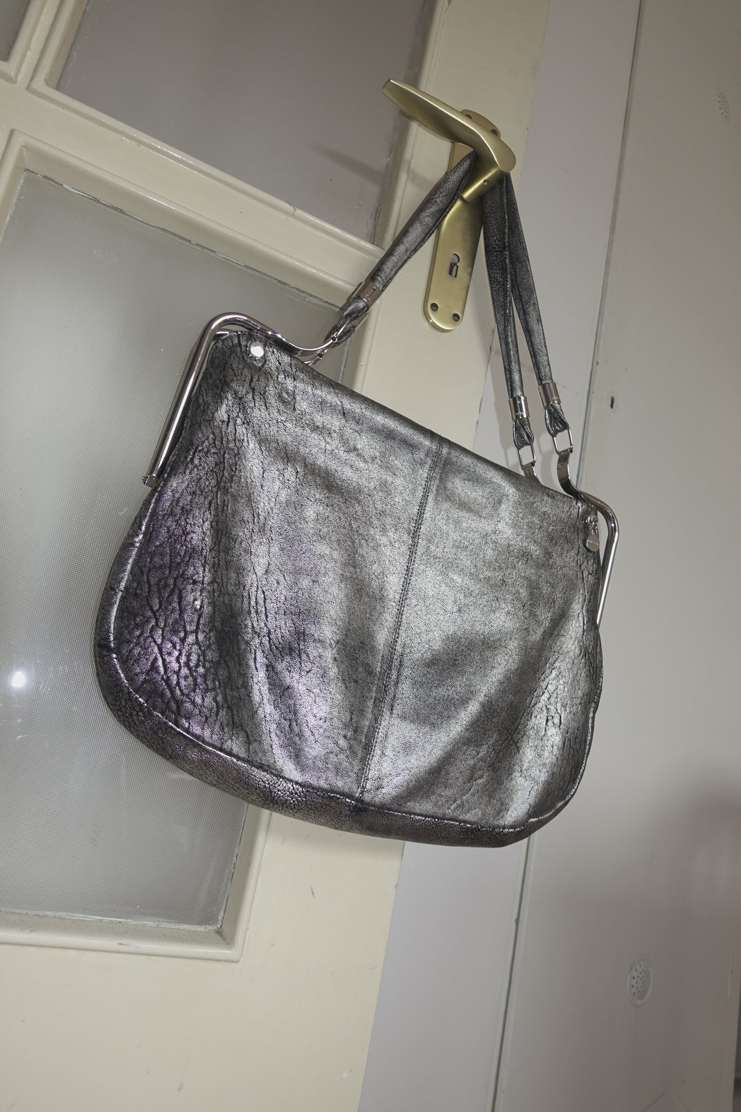 Diesel SS 2008 "liquid space" leather and chrome bag