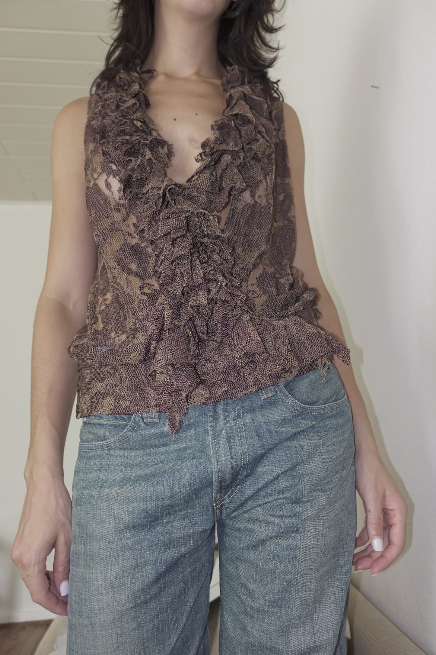 Dries van Noten ruffled lace top