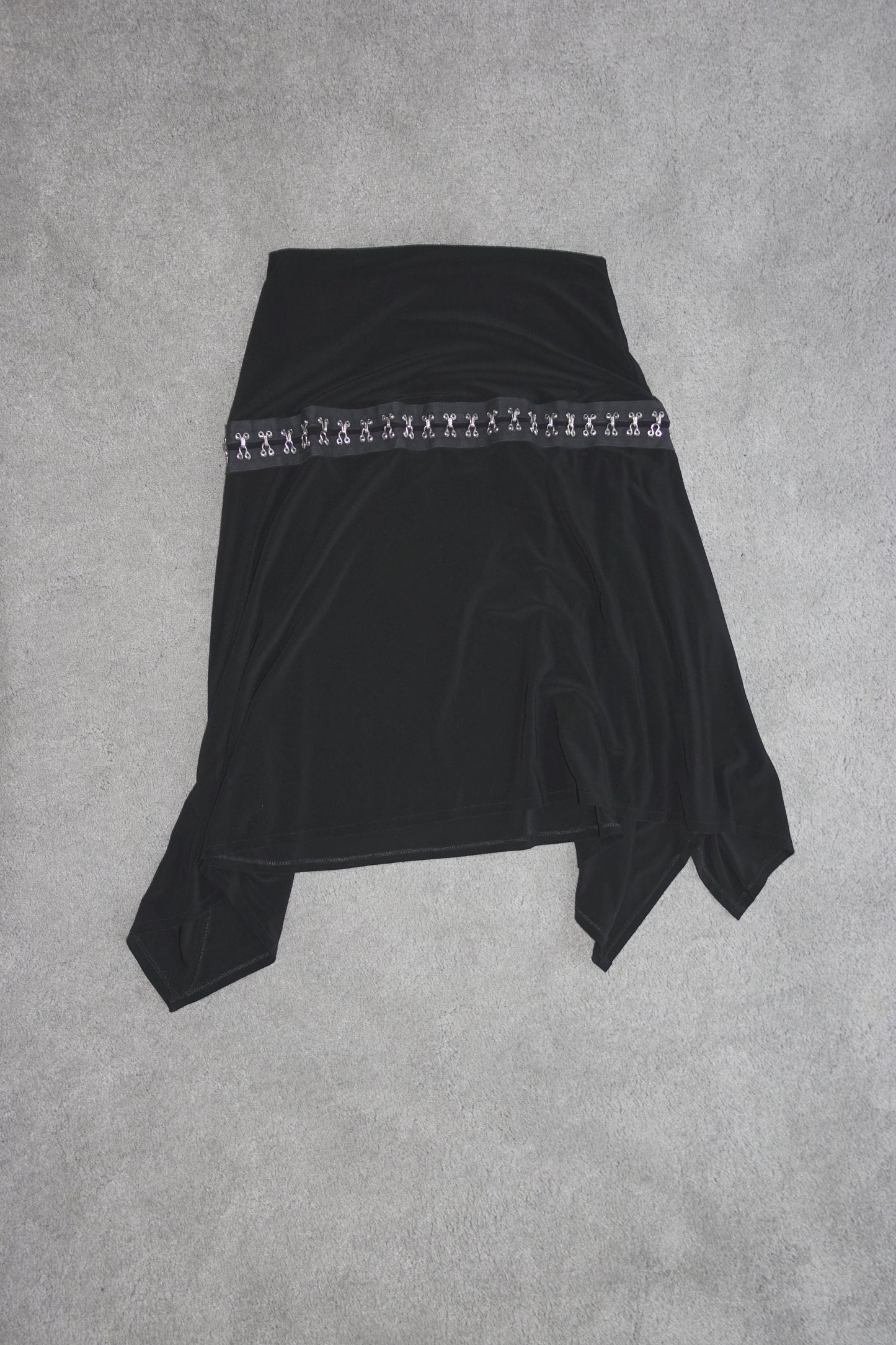 Asymmetrical skirt with hooks