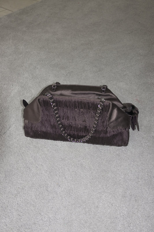 Moschino silk bag with fringes