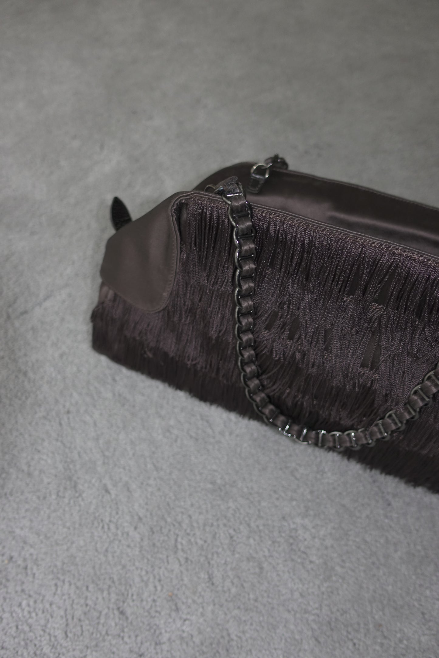 Moschino silk bag with fringes