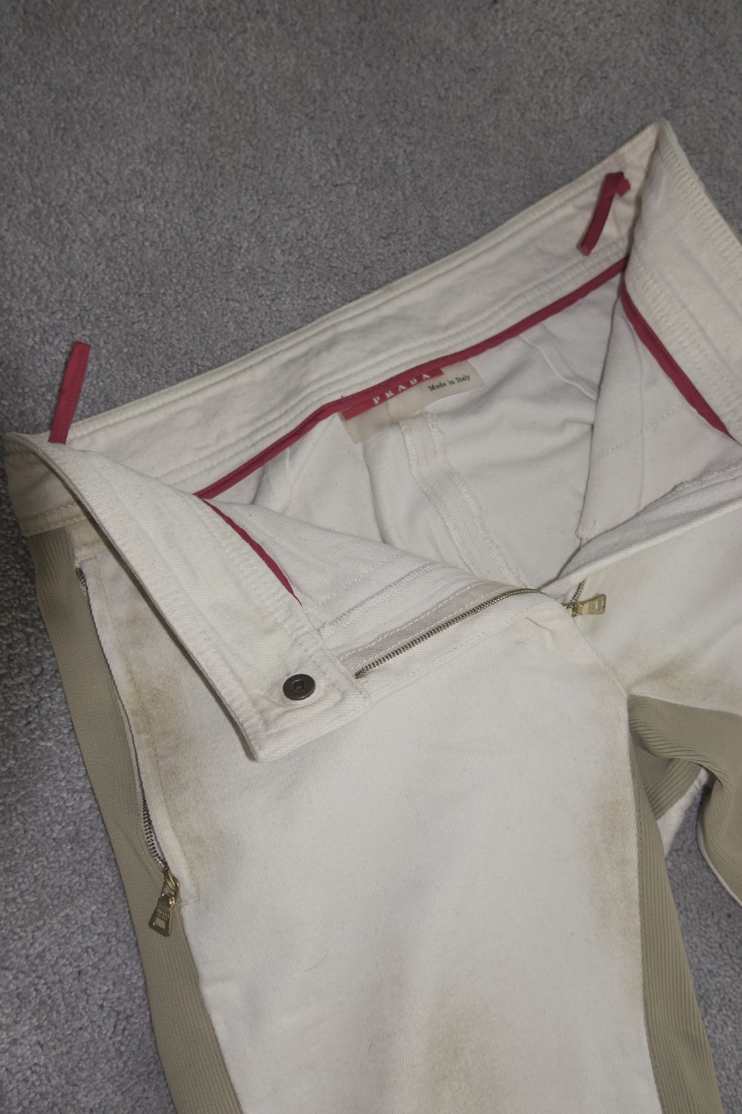 Prada Sport khaki washed jeans