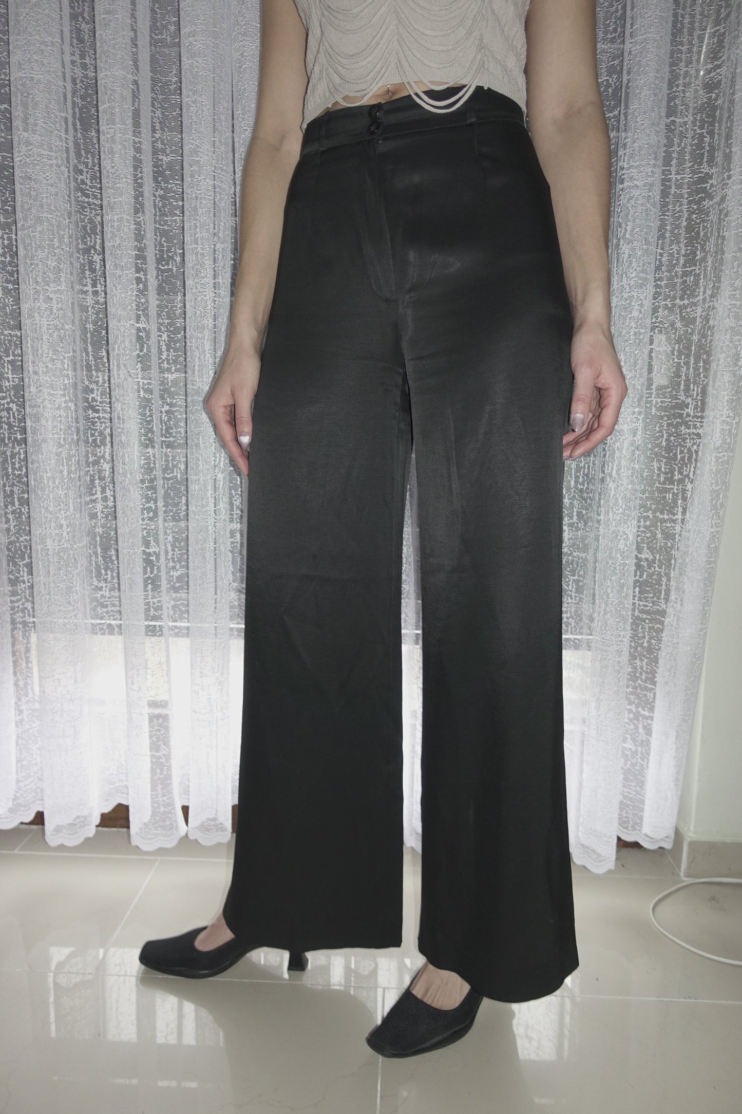 Plein Sud satin wide leg pants