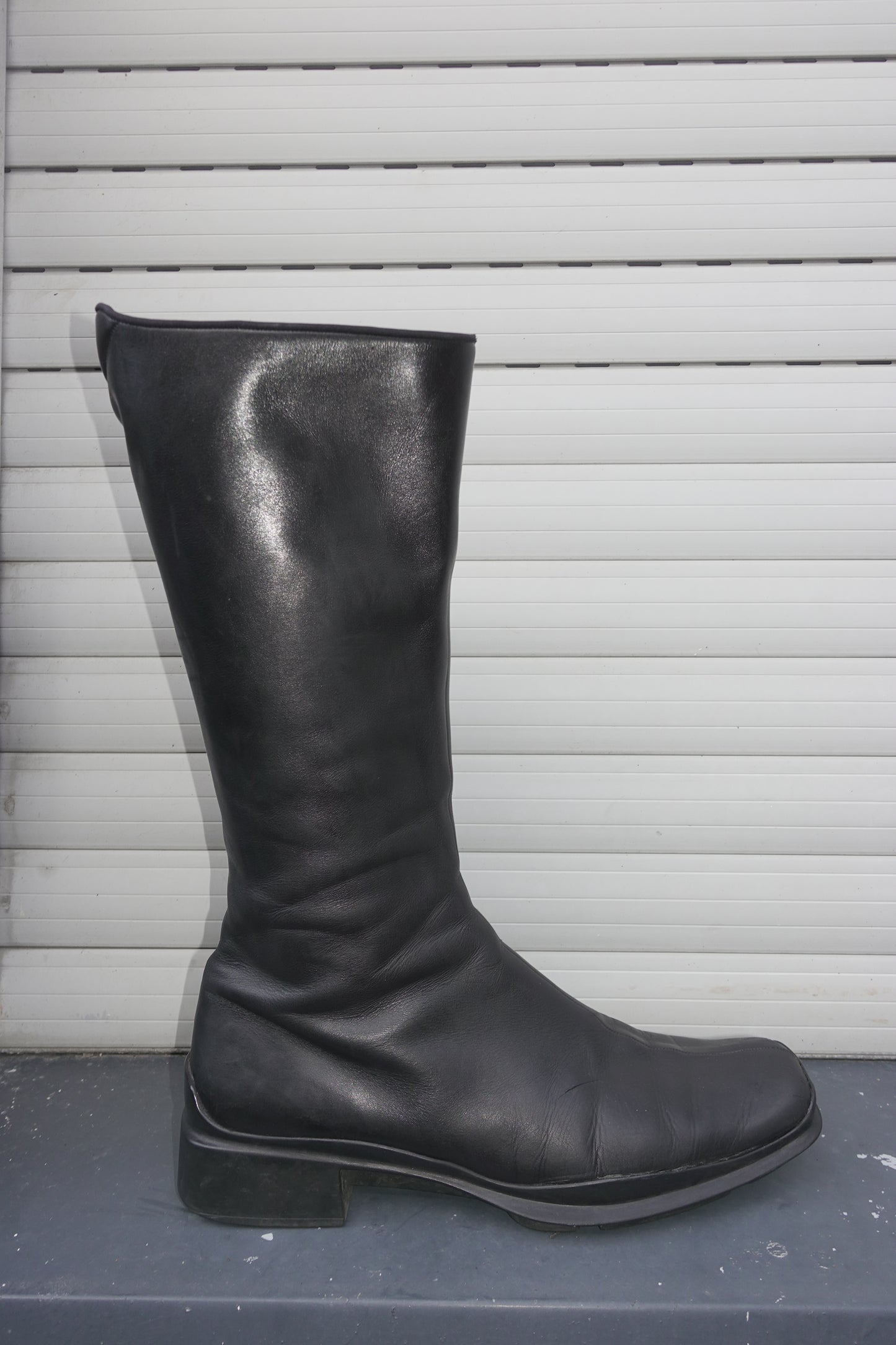 Prada FW 1999 square toe leather boots