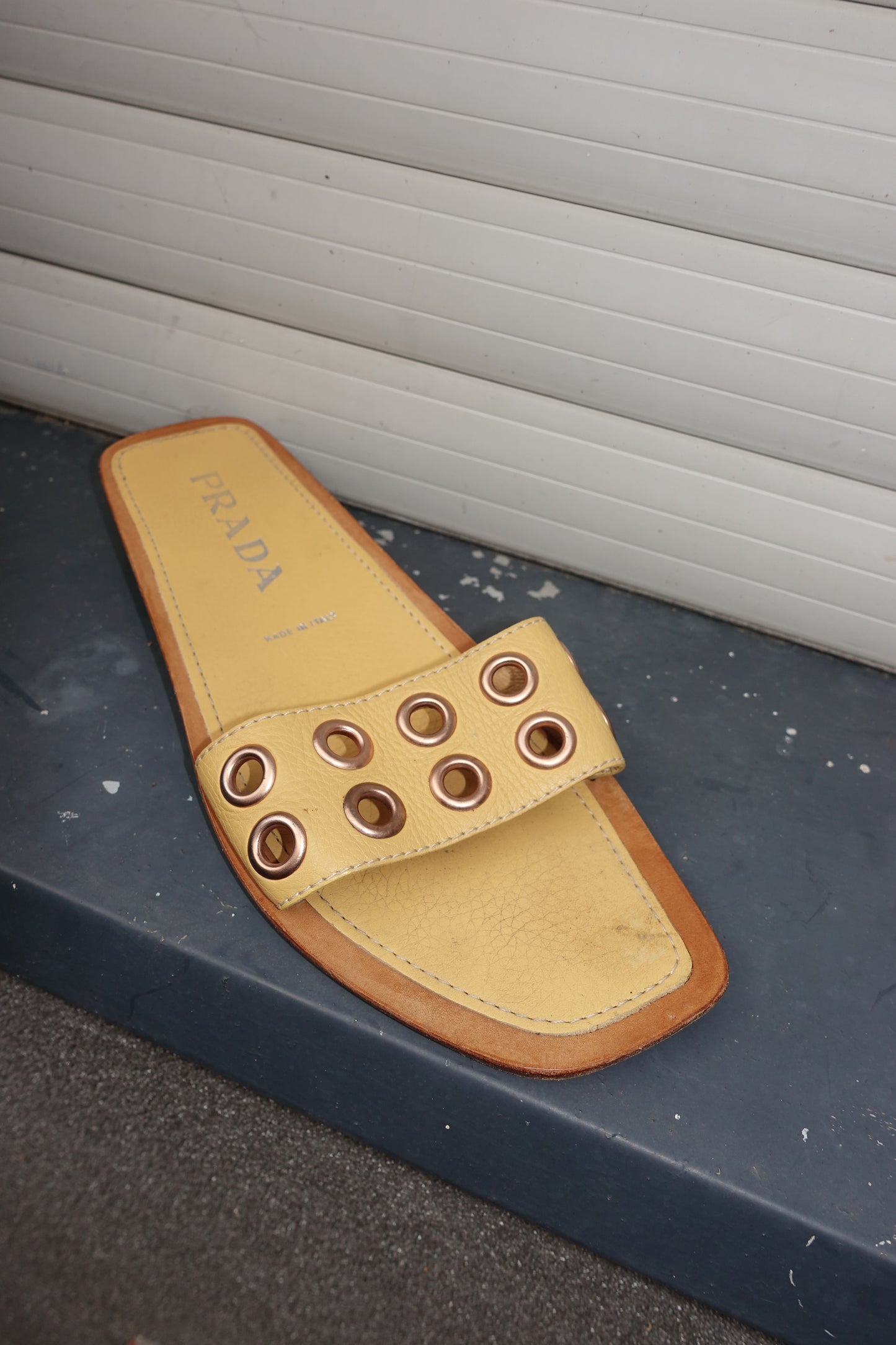 Prada grommet sandals