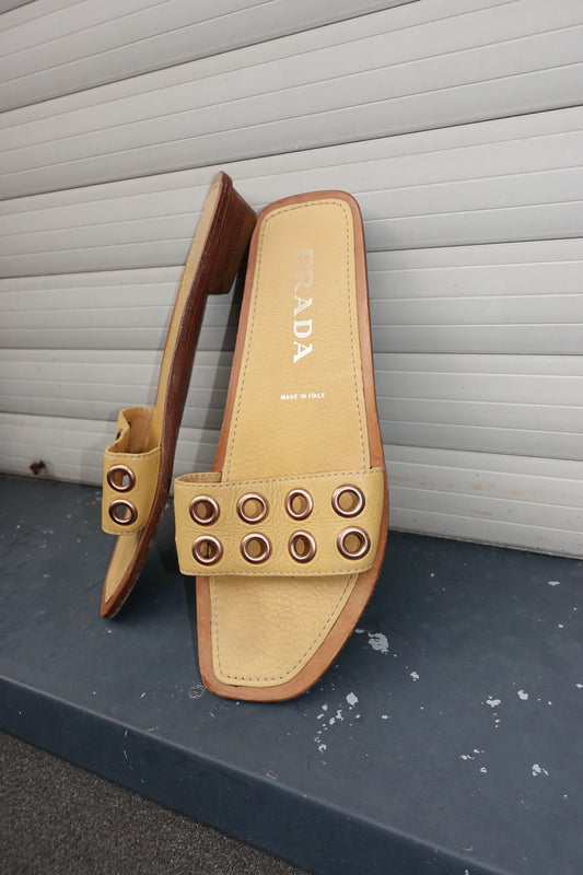 Prada grommet sandals