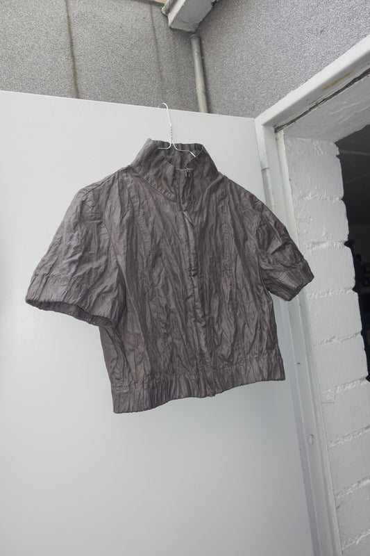 Sarah Pacini crinkle crop jacket