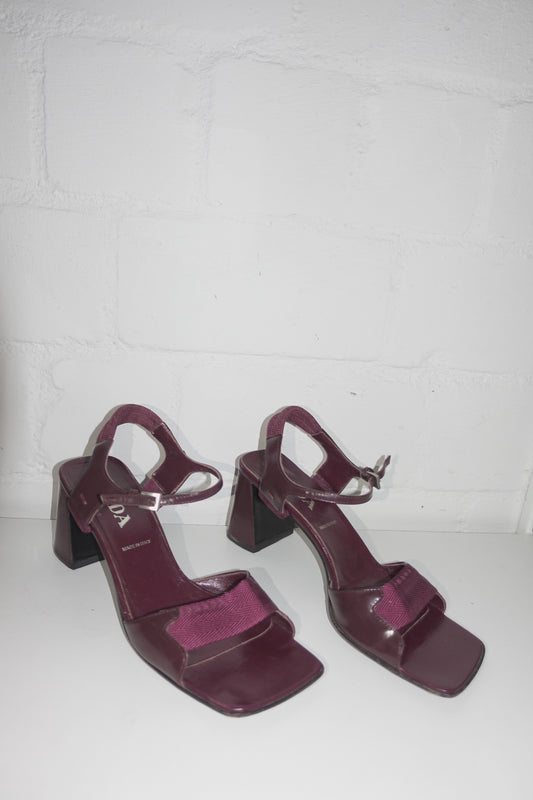 Prada SS 2000 square toe heels