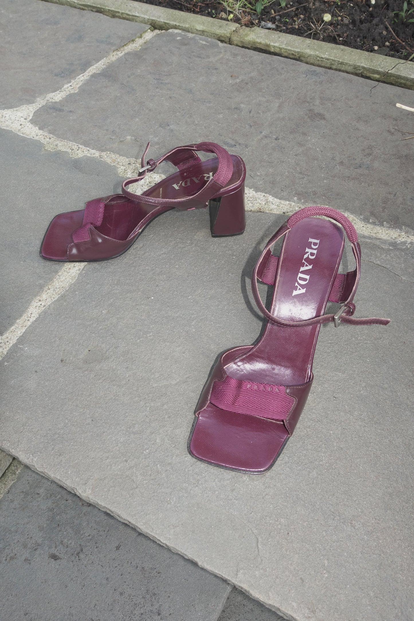Prada SS 2000 square toe heels