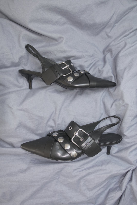 All Saints studded kitten heels