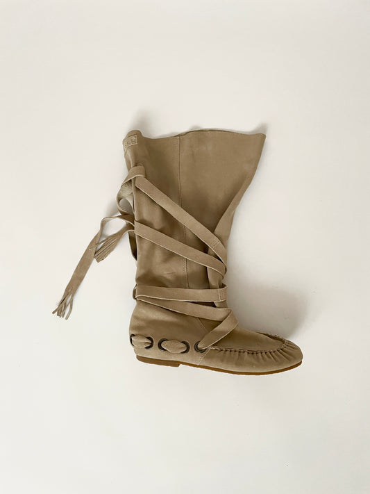 Diesel suede strap boots