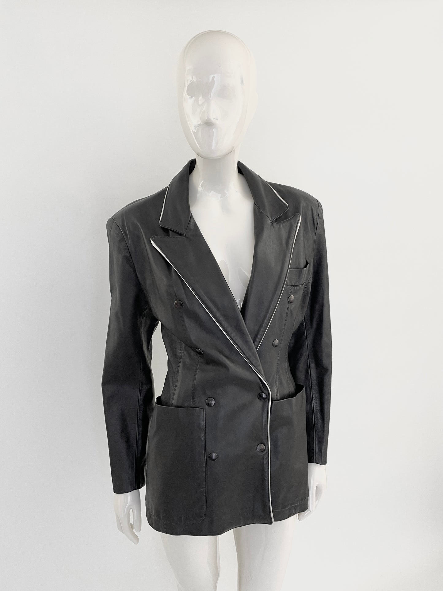 Jean Paul Gaultier 80s leather Blazer