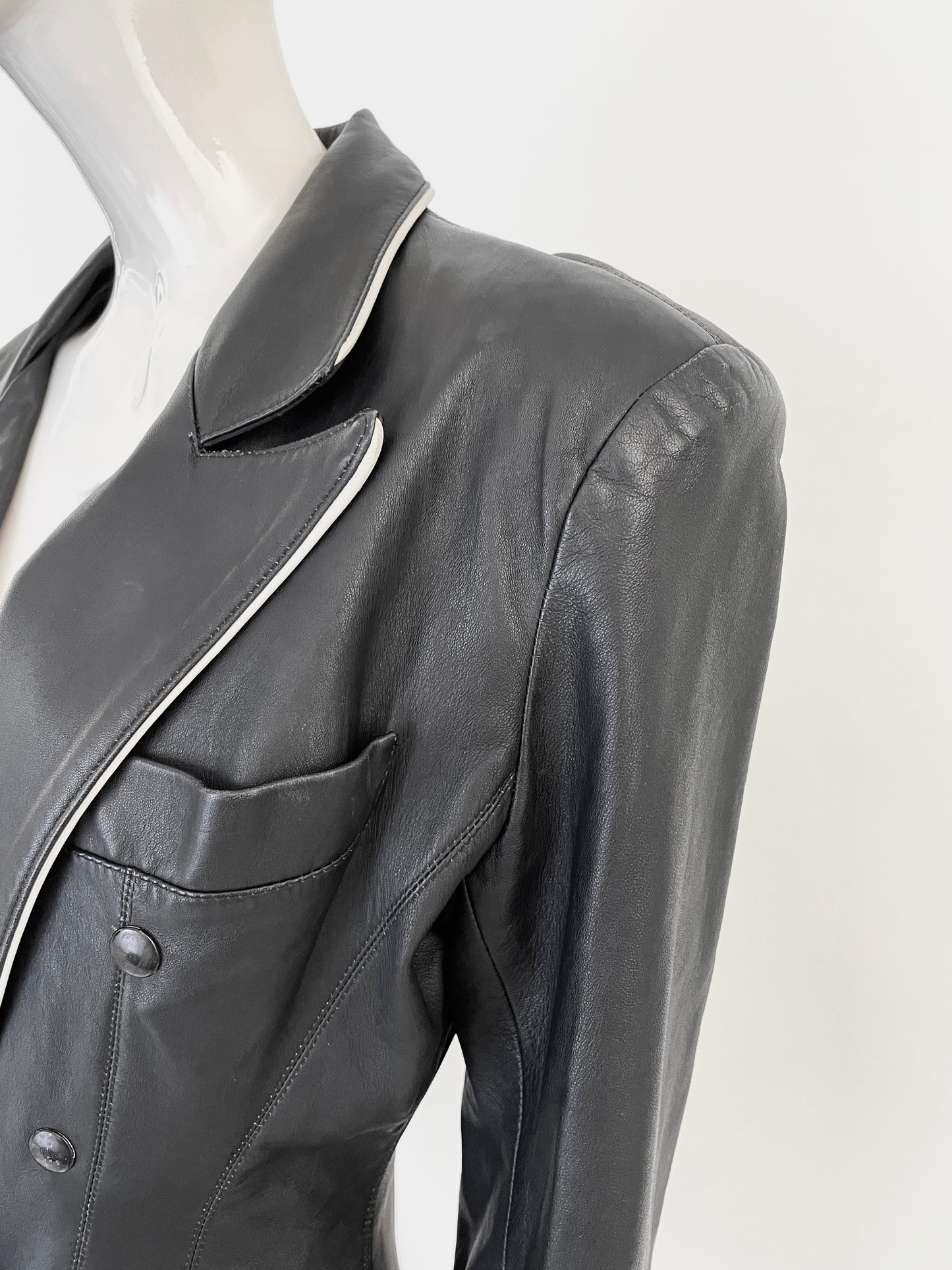 Jean Paul Gaultier 80s leather Blazer