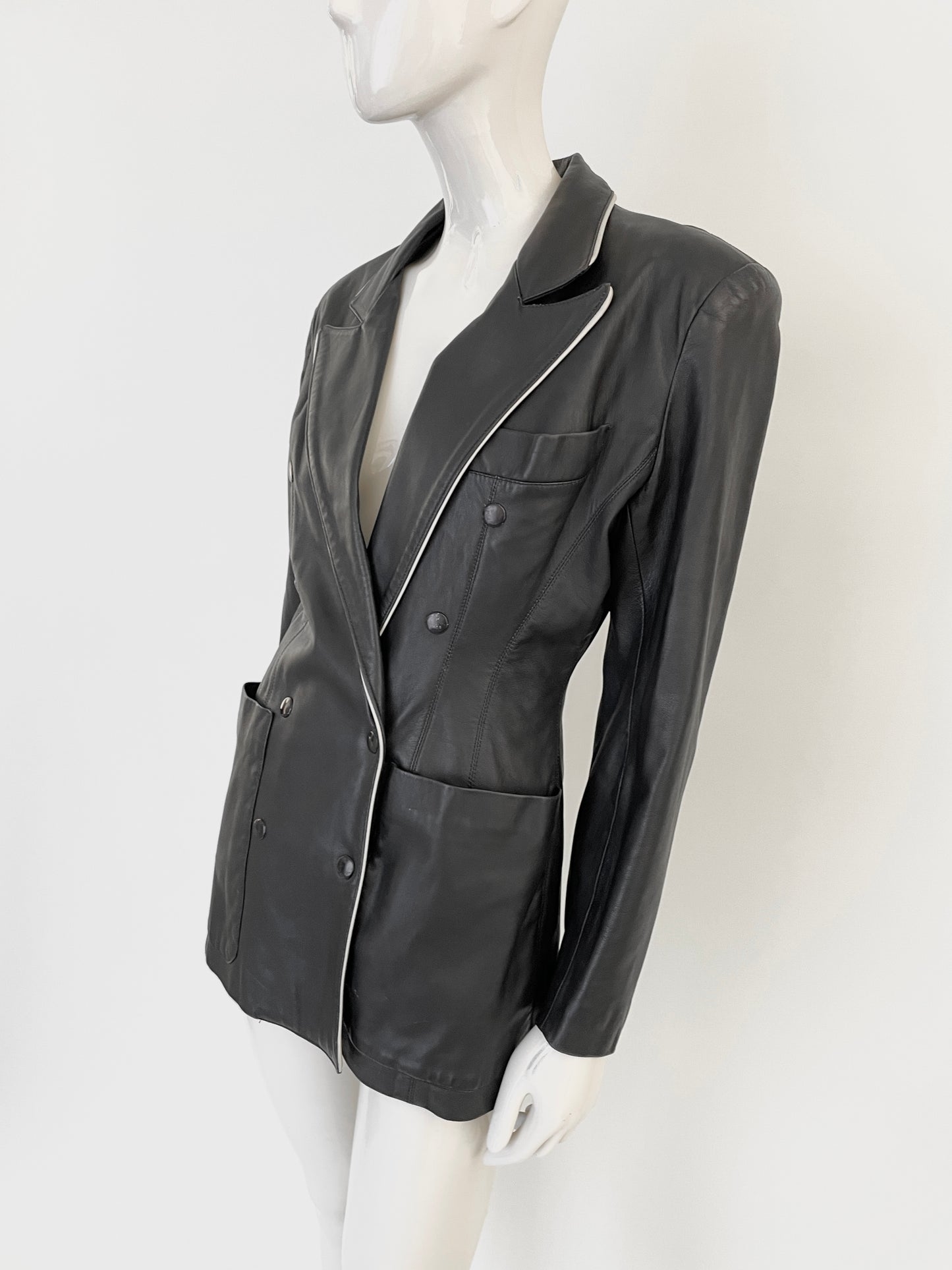 Jean Paul Gaultier 80s leather Blazer