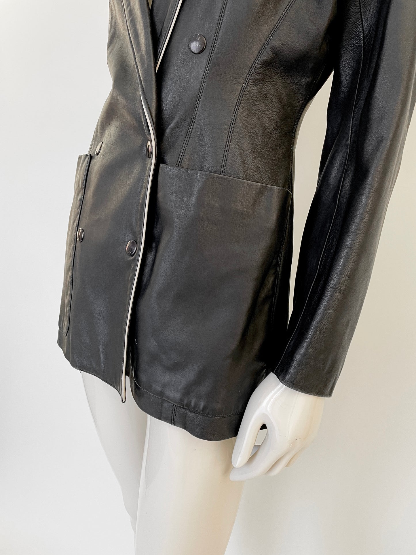 Jean Paul Gaultier 80s leather Blazer