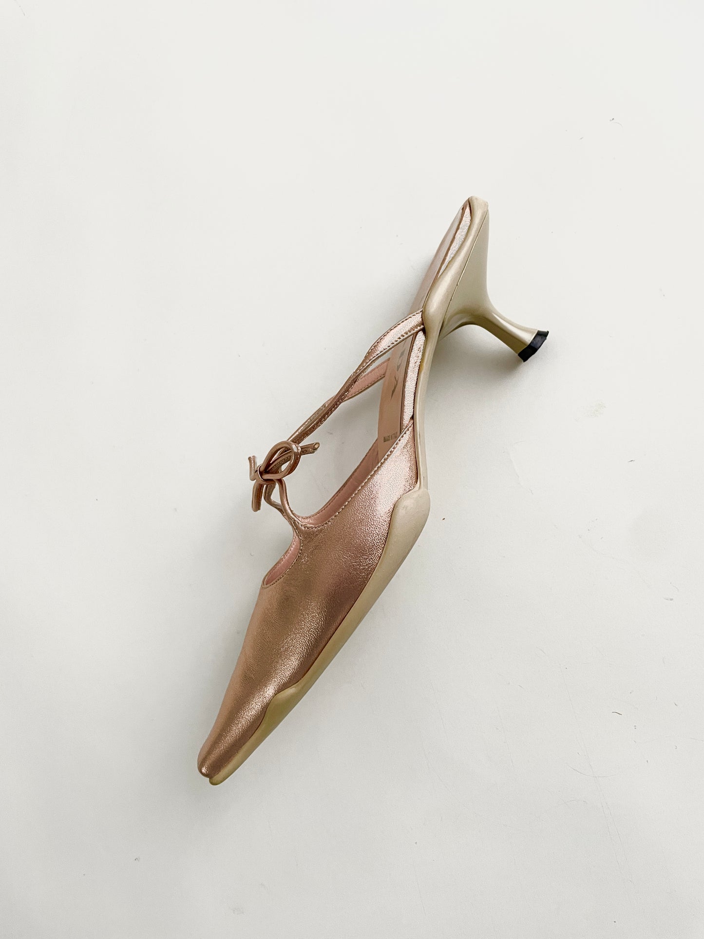 Prada 2001 metallic kitten heels