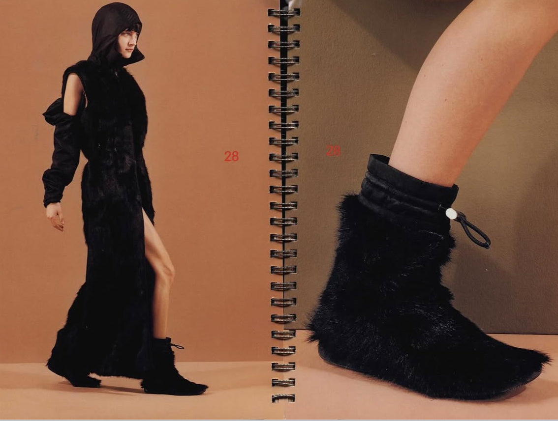 Prada FW 1999 faux fur boots