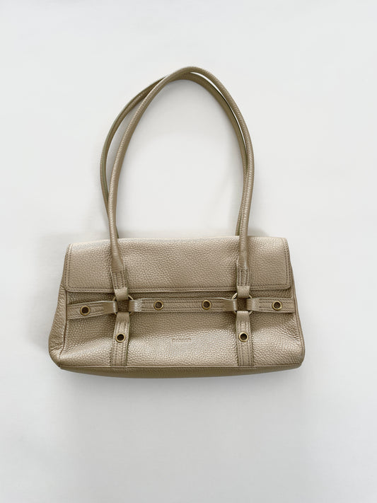 Gold leather bag