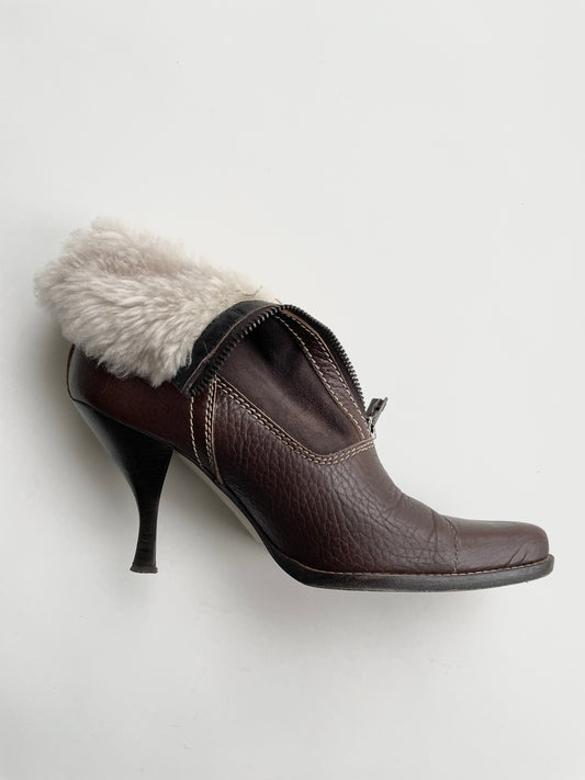 Miu Miu FW 2001 shearling ankle boots