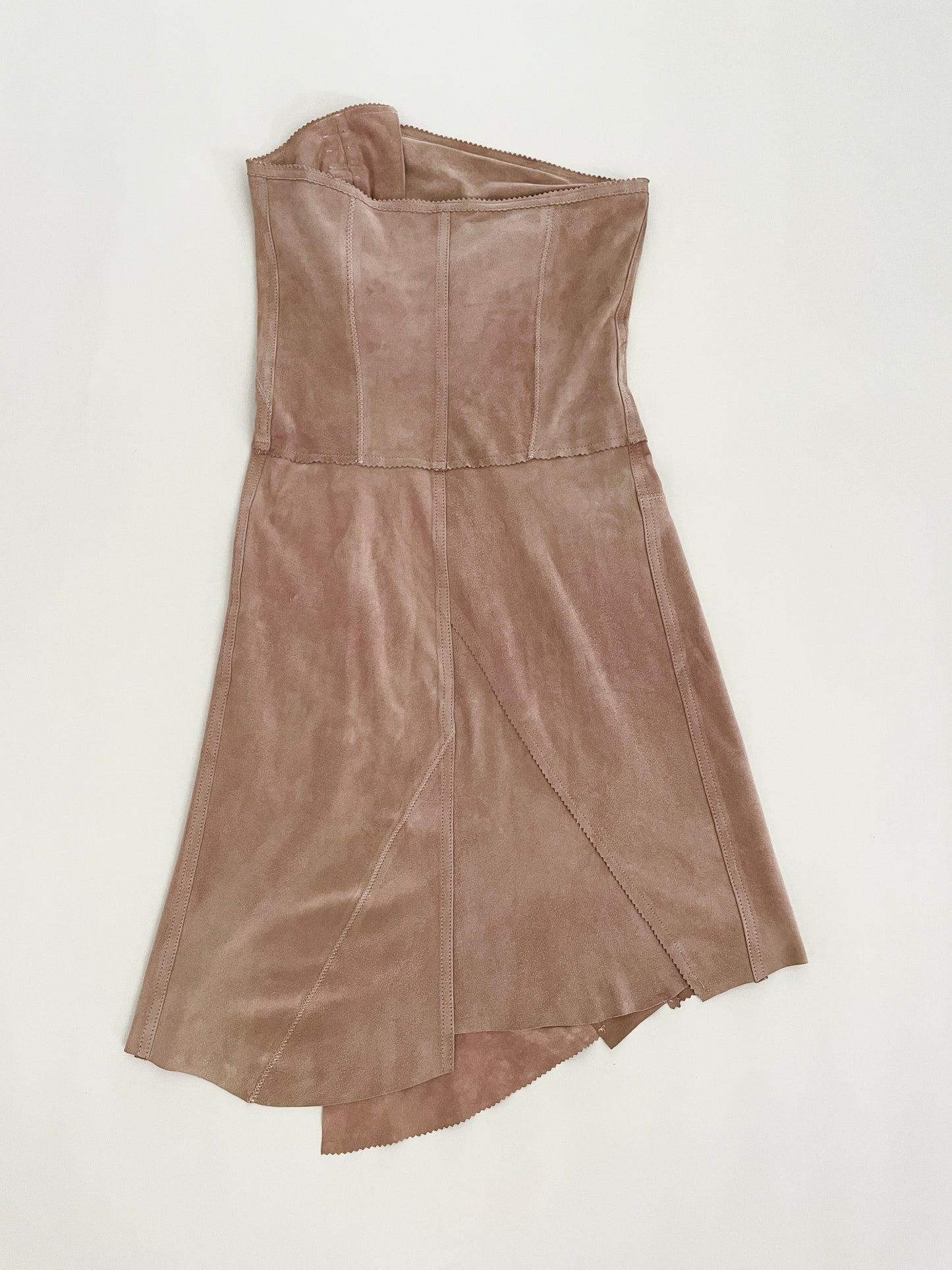 Plein Sud SS 2003 suede bustier dress