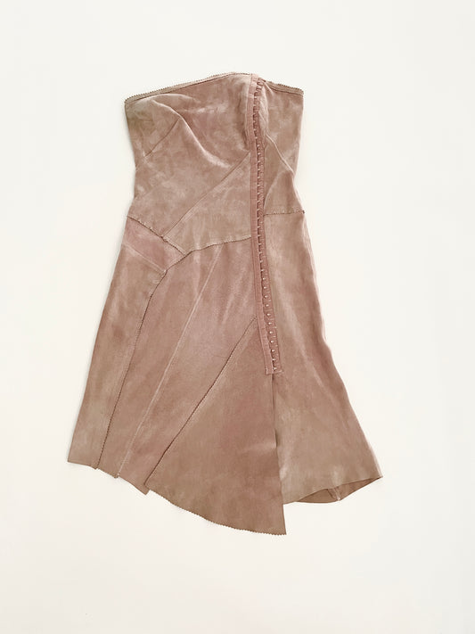 Plein Sud SS 2003 suede bustier dress