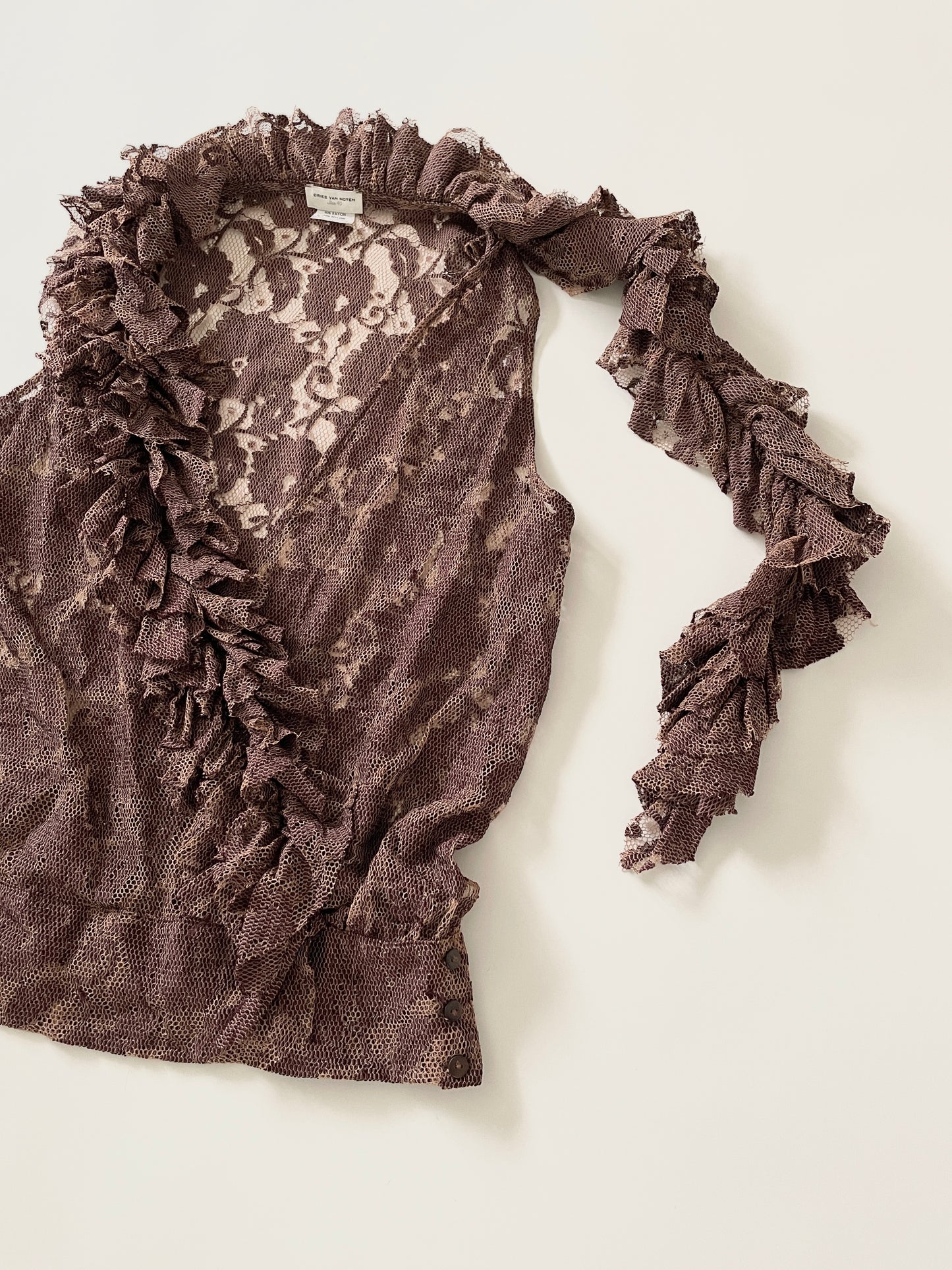 Dries van Noten ruffled lace top