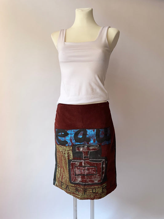Custo Barcelona corduroy skirt with print