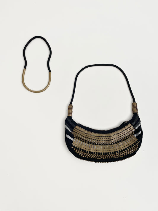 Stella McCartney metal hobo bag + necklace