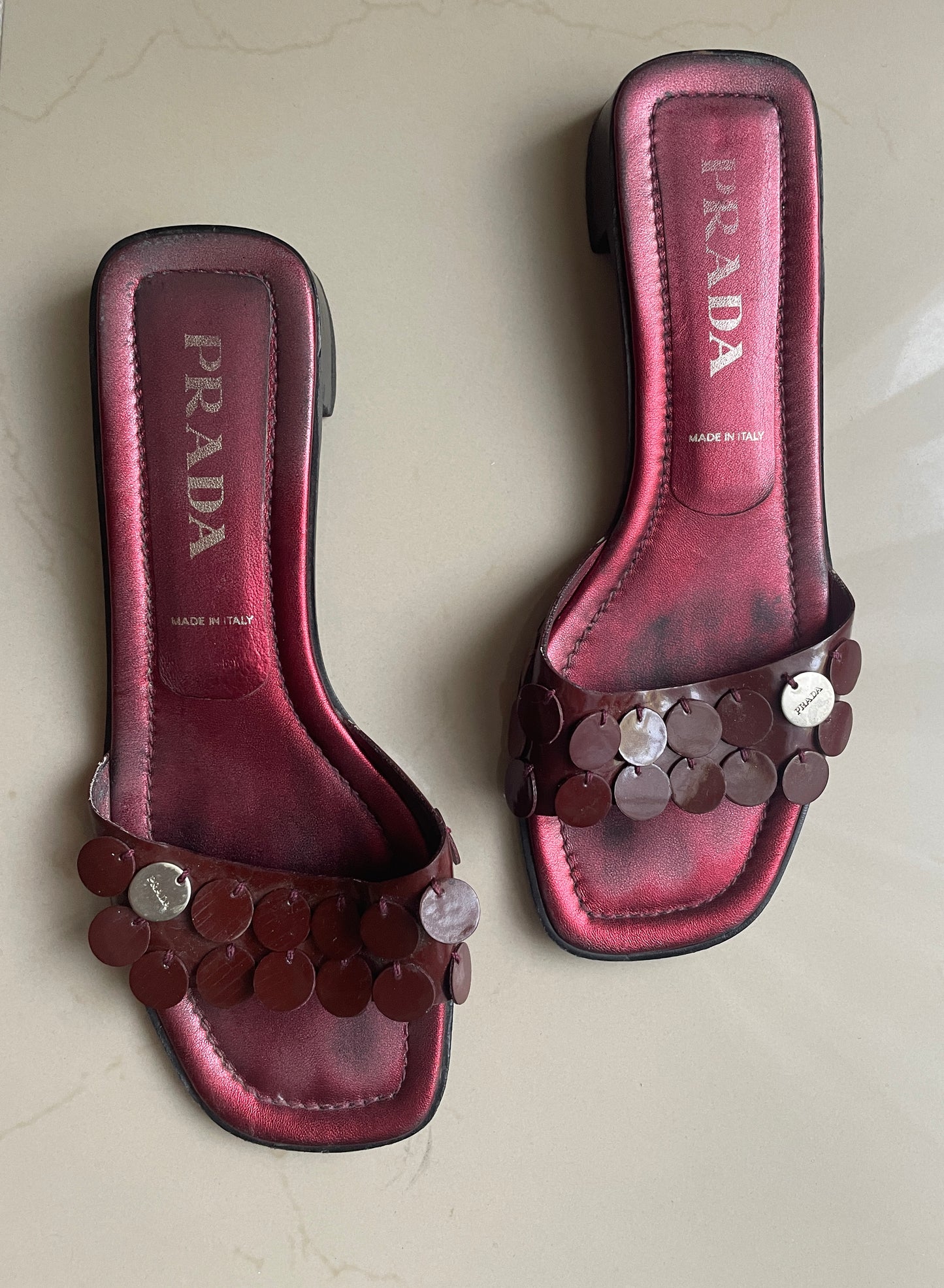 Prada SS 2000 sequin sandals