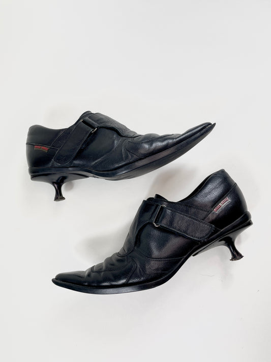 Miu Miu FW 1999 Moto ankle boots black