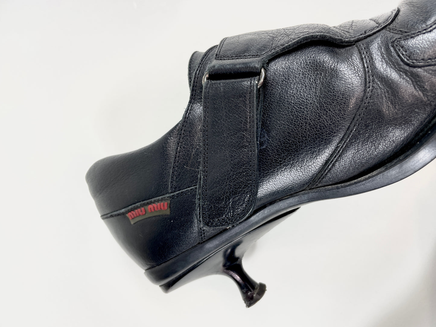 Miu Miu FW 1999 Moto ankle boots black