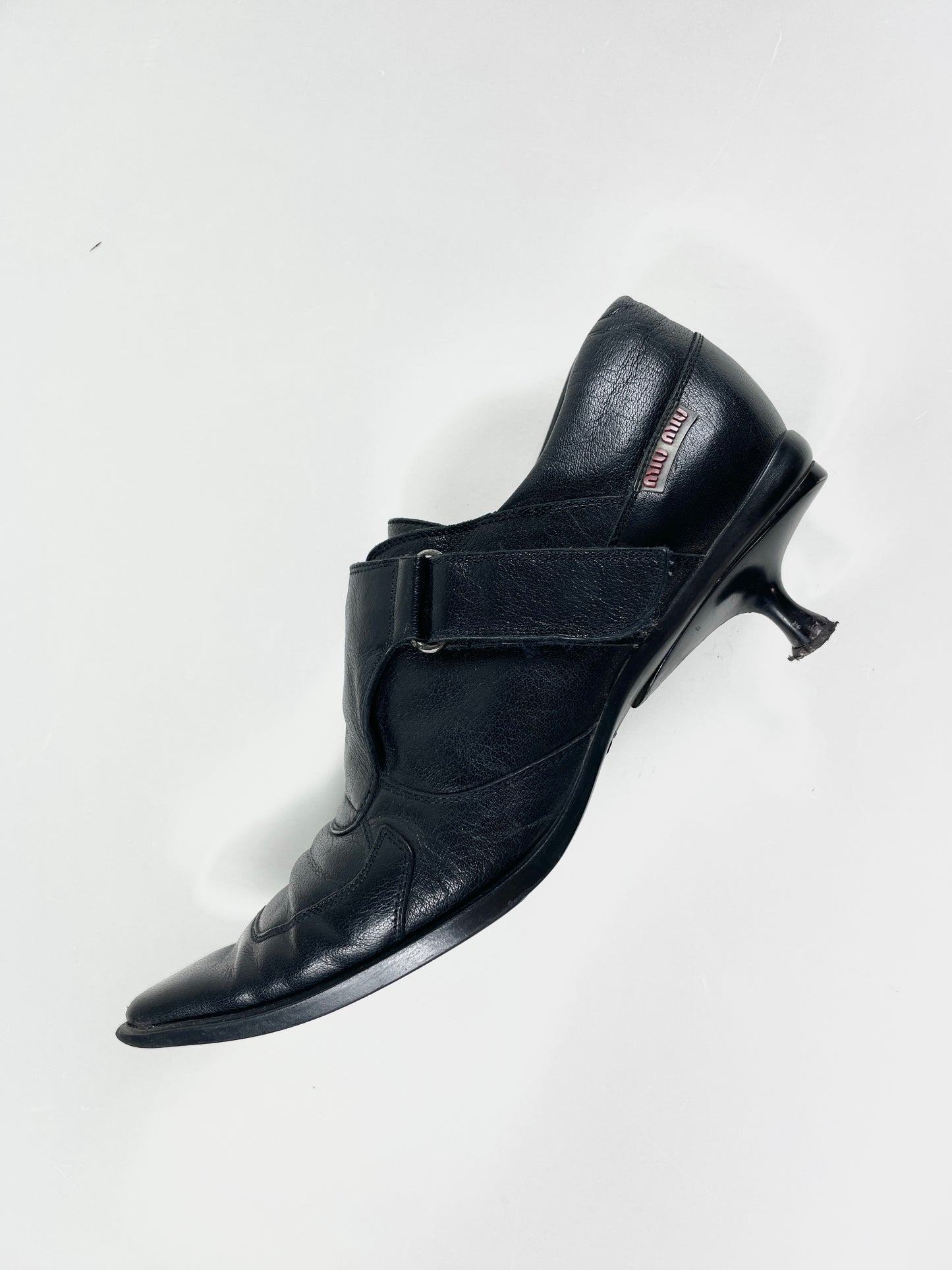 Miu Miu FW 1999 Moto ankle boots black