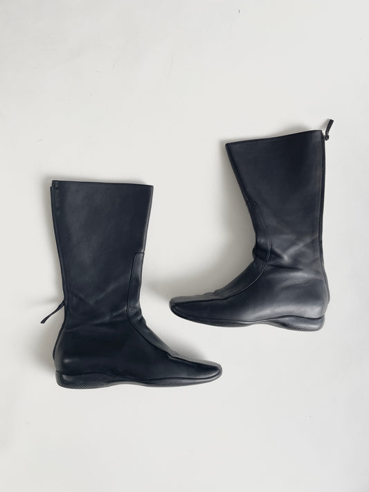 Prada Sport 1990s leather square toe boots