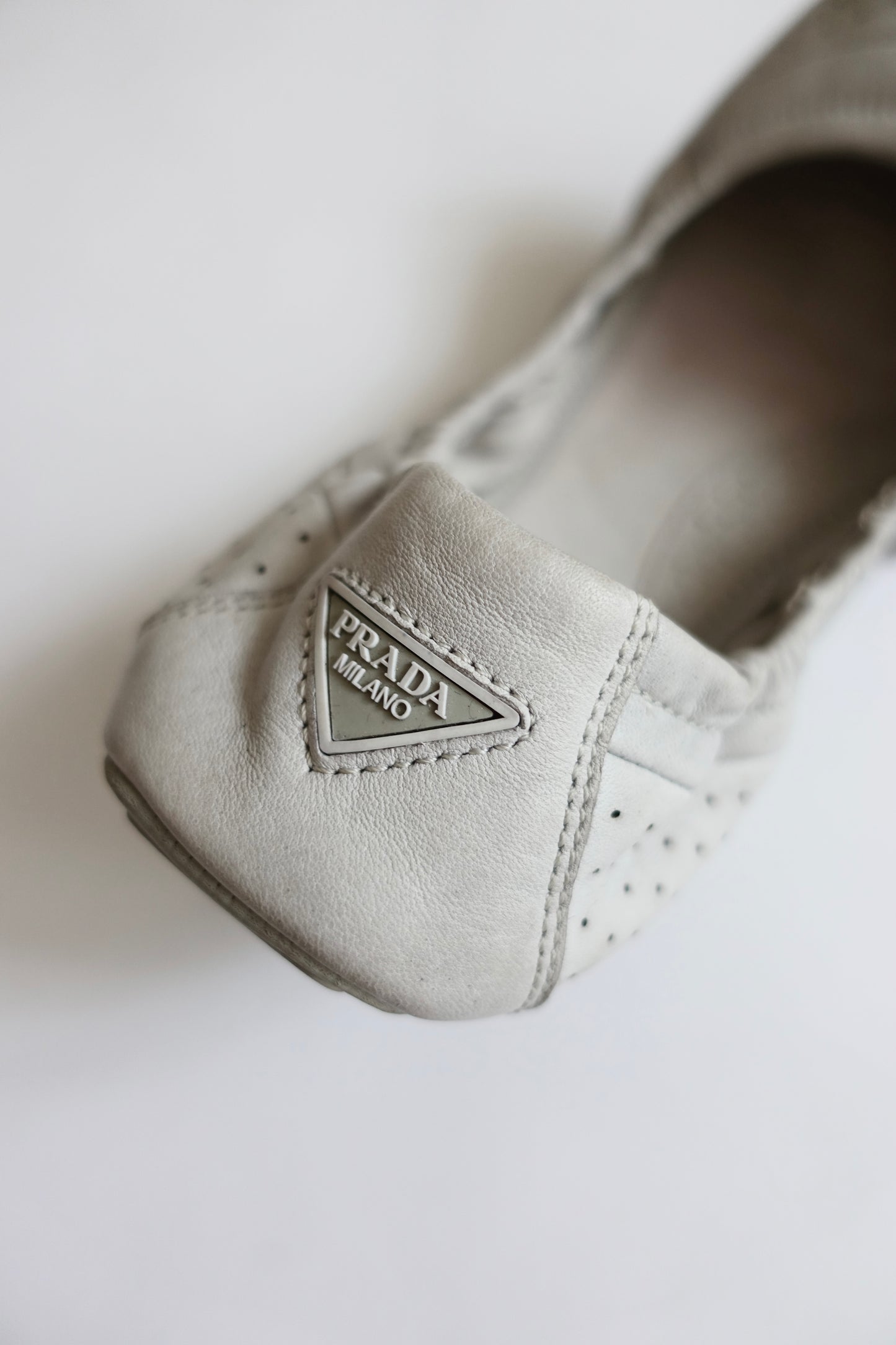Prada scrunch ballet flats