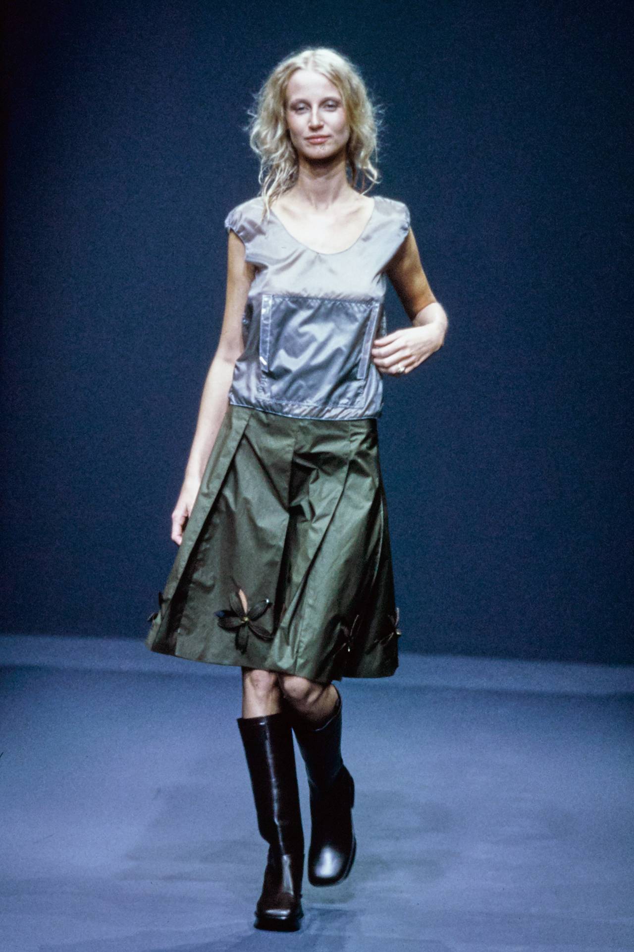 Prada S/S 1999 midi flower skirt
